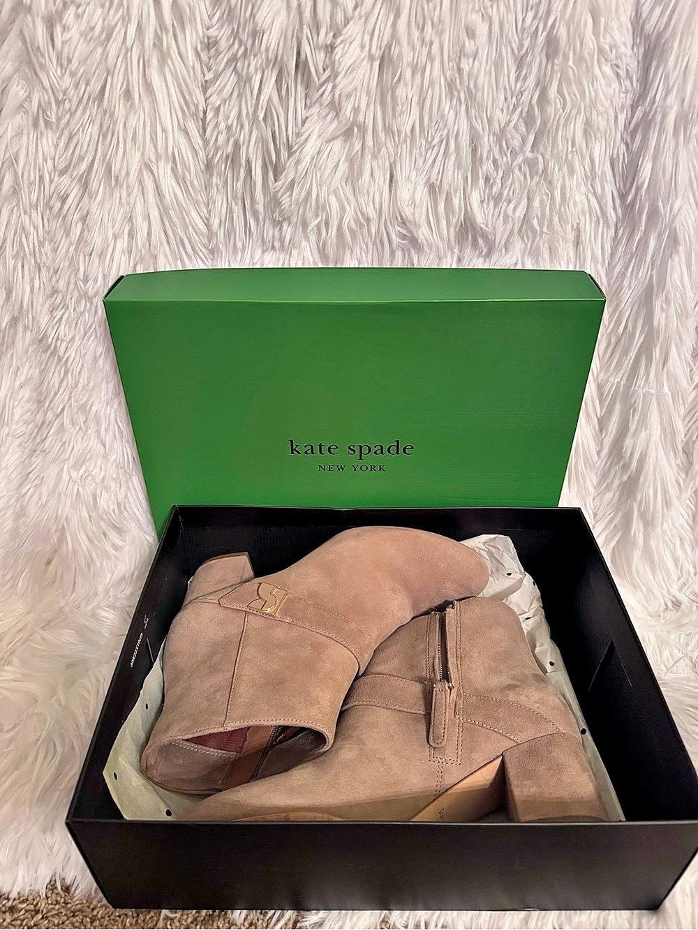 kate spade new york Dakota Zip Up Mid Heeled Bootie Brown US 6 B - Picture 4 of 6
